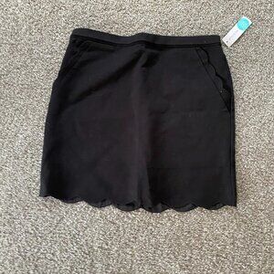 Skies Are Blue Women Black Casual Skirt Scalloped Hem XL Petites Classic, Preppy